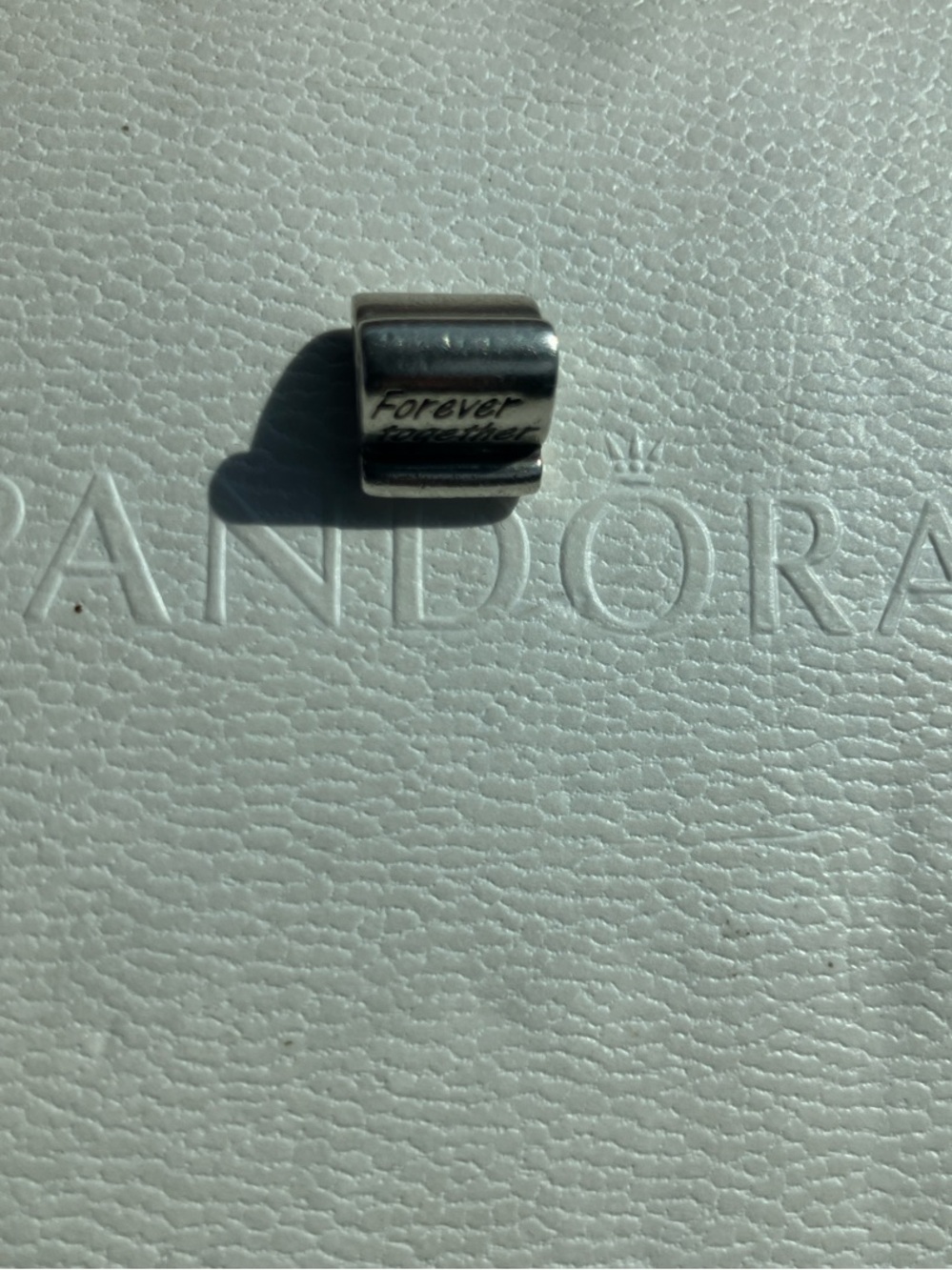 Pandora Sterling Silver 'Forever' Engraved Spacer Charm